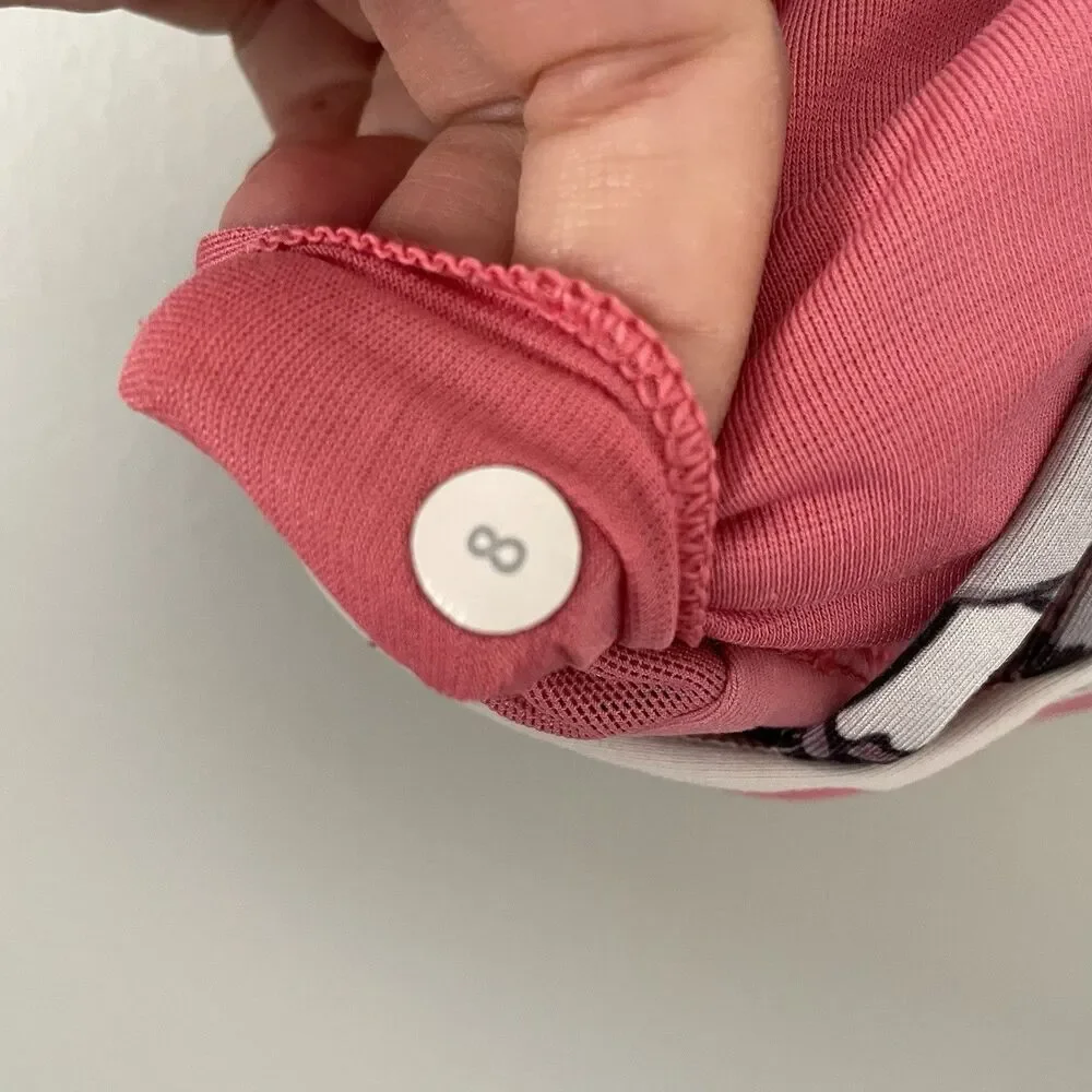 Lululemon Size 8 Pink Strappy Back Workout Sports Bra Athletic